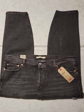 NWT Levis Plus Size 22W Wedgie Skinny Button Fly High Rise Jeans Black Fade